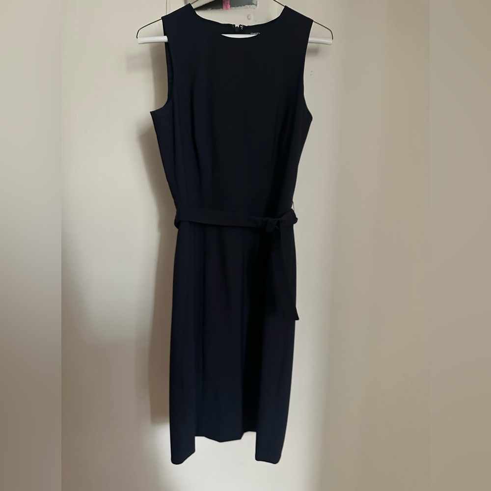 Theory Belted Dark Navy Shift  Dress - Size 4